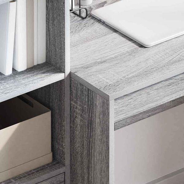 vidaXL Bureau avec tiroir 2 pcs Gris Sonoma