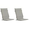 vidaXL Coussins de Chaise &agrave; Dossier Haut en 2 Pi&egrave;ces GEMERT 2 pcs Gris