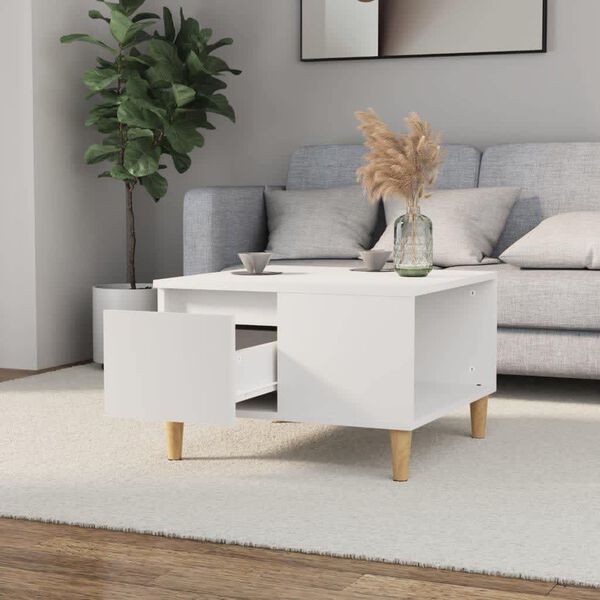 vidaXL Table basse blanc 55x55x36,5 cm bois d'ing&eacute;nierie
