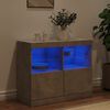 vidaXL Buffet avec lumières LED gris béton 81x37x67 cm