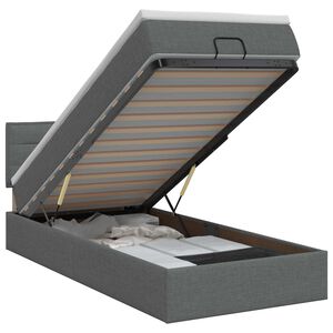 vidaXL Lit ottoman avec matelas Gris fonc&eacute; 90 x 190 cm Tissu