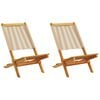vidaXL Chaises de jardin lot de 2 beige bois d'acacia et polypropyl&egrave;ne
