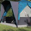 vidaXL Tente Cabane avec toit Bleu et gris 333 x 317 x 194 cm