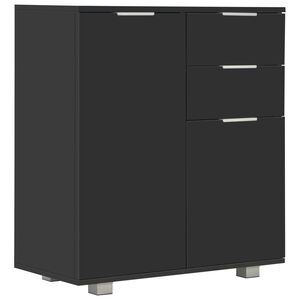 vidaXL Buffet Noir brillant 71x35x80 cm Bois d'ingénierie