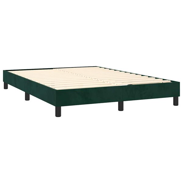 vidaXL Sommier &agrave; lattes de lit et matelas Vert fonc&eacute; 140x200cm Velours