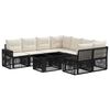 vidaXL Ensemble de canap&eacute; de jardin 9 pc Noir et blanc cr&egrave;me polyrotin