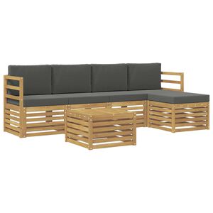 vidaXL Ensemble de canap&eacute;s d'ext&eacute;rieur 6 pc Blanc et anthracite