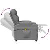 vidaXL Fauteuil &eacute;lectrique de massage Gris clair Tissu