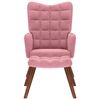 vidaXL Chaise de relaxation avec tabouret Rose Velours