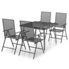 vidaXL Ensemble &agrave; manger de jardin 5 pcs anthracite acier