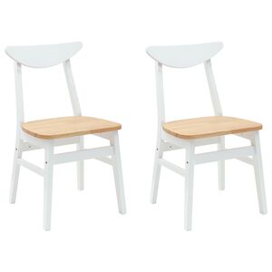 vidaXL Chaises de salle &agrave; manger 2 pcs Blanc 42 x 47.5 x 81 cm