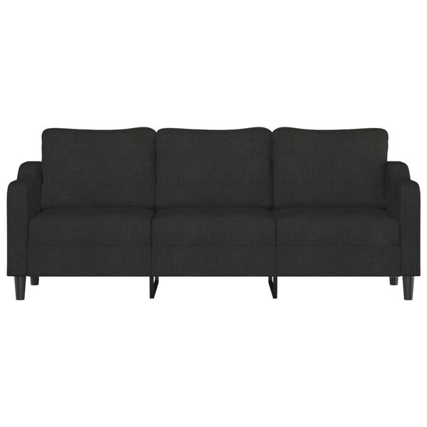 vidaXL Canap&eacute; &agrave; 3 places Noir 210 cm Tissu