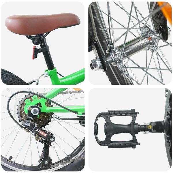 vidaXL Kids Mountain Bike 20 Pouces 6-Speed pour 5-8 ans Vert