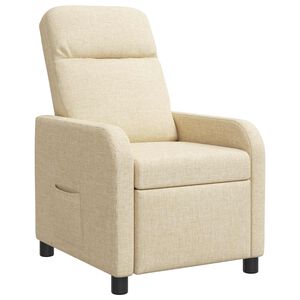 vidaXL Fauteuil inclinable Cr&egrave;me Tissu