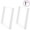 vidaXL Pieds de table à manger en U 2 pièces Blanc 80 x (72-73) cm Acier