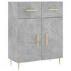 vidaXL Buffet haut Gris b&eacute;ton 69,5x34x180 cm Bois d'ing&eacute;nierie