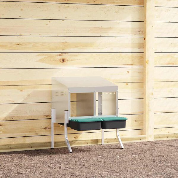 vidaXL Nichoir à poules2 compartiments avec pieds en acier galvanisé