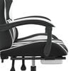 vidaXL Chaise de jeu pivotante et repose-pied Noir et blanc Similicuir