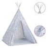 vidaXL Tente tipi pour enfants avec sac Polyester Gris 115x115x160 cm
