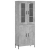 vidaXL Buffet haut Gris b&eacute;ton 69,5x34x180 cm Bois d'ing&eacute;nierie