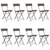 vidaXL Chaises pliantes 8 pi&egrave;ces en polyrotin marron et acier
