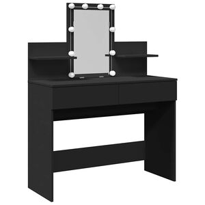 vidaXL Coiffeuse avec LED noir 100x40x130 cm