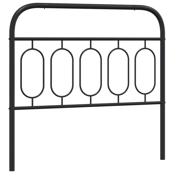 vidaXL T&ecirc;te de lit de remplacement m&eacute;tal noir 107 cm