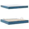 vidaXL Lit avec rangement et matelas Bleu fonc&eacute; 200 x 200 cm Velours