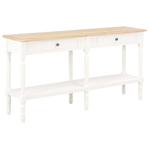 vidaXL table avec tiroir Blanc bois