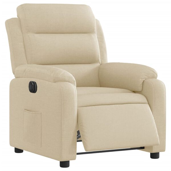 vidaXL Fauteuil inclinable électrique Crème Tissu