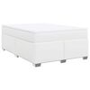 vidaXL Sommier &agrave; lattes de lit avec matelas Blanc 160x200cm Similicuir