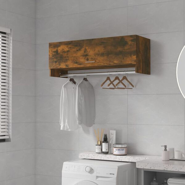 vidaXL Garde-robe Ch&ecirc;ne fum&eacute; 100x32,5x35 cm Bois d'ing&eacute;nierie