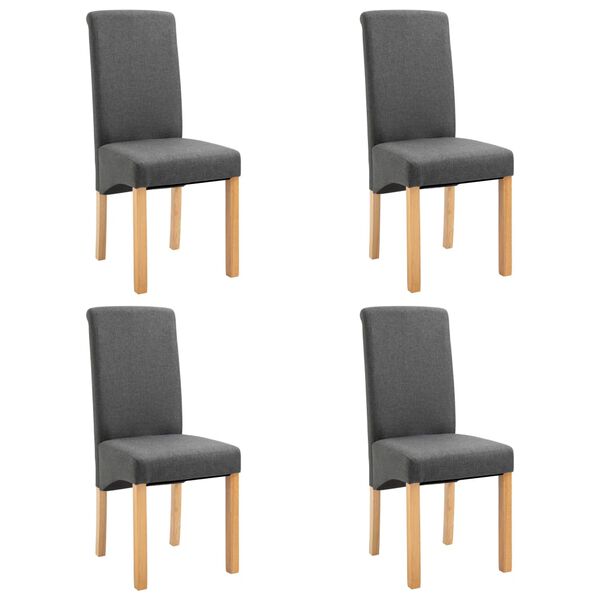vidaXL Chaises à manger lot de 4 gris tissu