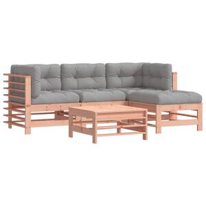 vidaXL Salon de jardin 5 pcs avec coussins bois massif douglas