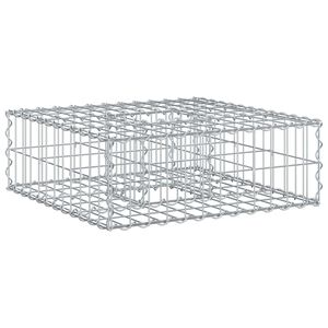 vidaXL Lit sur&eacute;lev&eacute; gabion Argent&eacute;