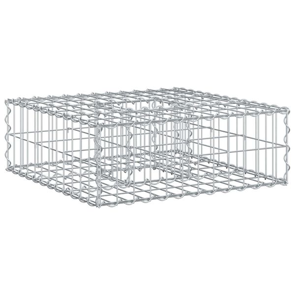 vidaXL Lit sur&eacute;lev&eacute; gabion Argent&eacute; 60 x 60 x 20 cm Acier galvanis&eacute;