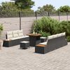 vidaXL Ensemble de canap&eacute; de jardin 10 pcs Noir Poly rotin