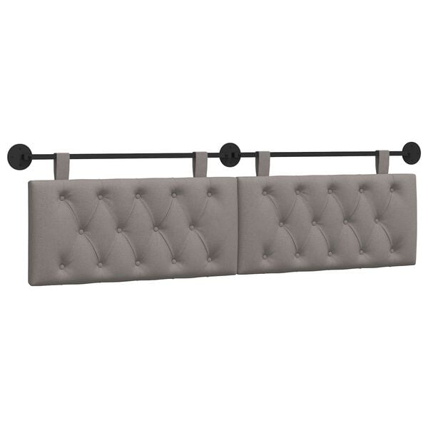 vidaXL T&ecirc;te de lit suspendue Montage mural Taupe 190 x 55 x 7 cm tissu