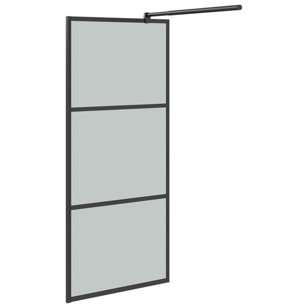 vidaXL Paroi de douche 90x195 cm Verre ESG fonc&eacute; Noir