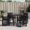 vidaXL Chaises de jardin lot de 4 avec coussins noir r&eacute;sine tress&eacute;e