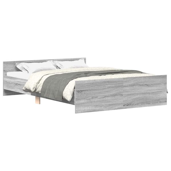 vidaXL Cadre de lit sans matelas sonoma gris 150x200 cm
