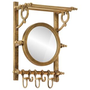 vidaXL Porte-bagages avec cintres et miroir mural aluminium