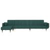 vidaXL Canap&eacute;-lit en forme de L vert fonc&eacute; 275x140x70 cm velours