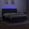 vidaXL Sommier &agrave; lattes de lit matelas et LED Noir 180x200 cm Tissu
