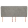 vidaXL T&ecirc;te de lit avec oreilles Gris clair 163x23x118/128 cm Velours