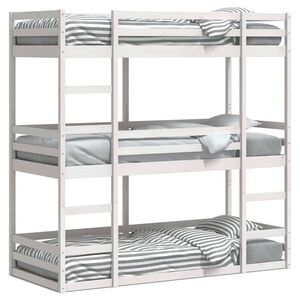 vidaXL Lit superpos&eacute; triple sans matelas 90x200 cm bois de pin massif