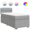 vidaXL Sommier &agrave; lattes de lit avec matelas gris clair 80x200 cm tissu