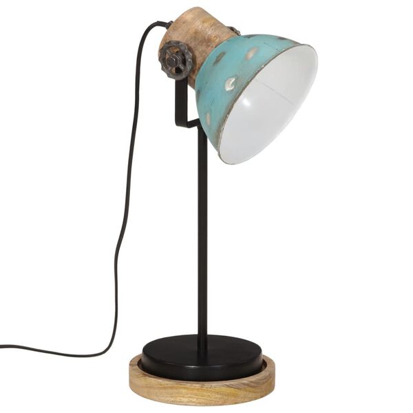 vidaXL Lampe de bureau 25 W bleu d&eacute;lav&eacute; 17x17x50 cm E27