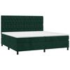 vidaXL Sommier &agrave; lattes de lit matelas et LED Vert fonc&eacute; 200x200 cm