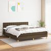 vidaXL Sommier &agrave; lattes de lit avec matelas Marron fonc&eacute; 180x200 cm